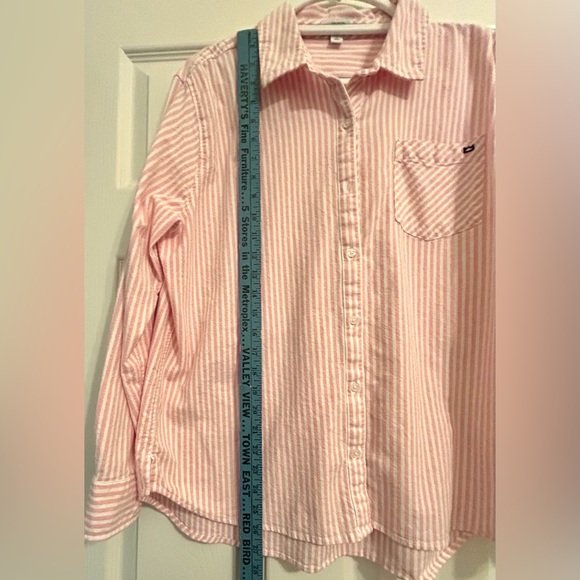 Crown & Ivy Pink Striped Button Down Shirt size large - Picture 4 of 8